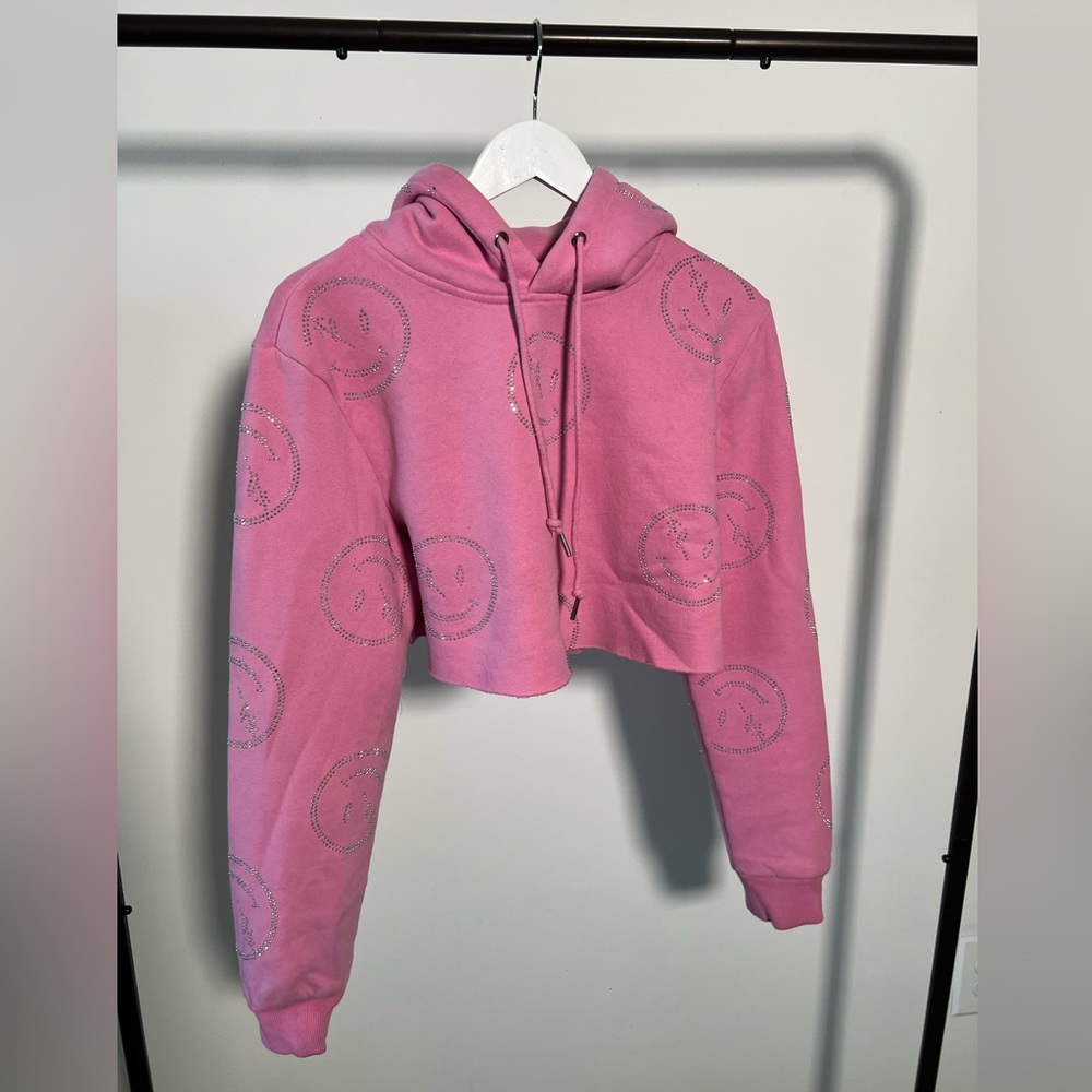 Pink bejeweled hoodie